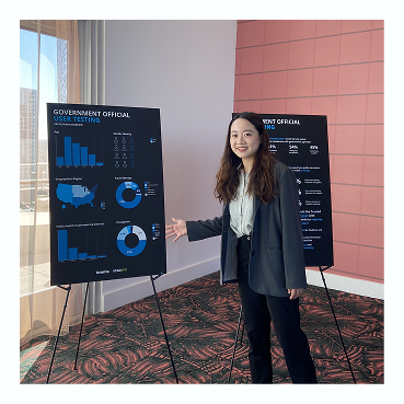Jolyne presenting at a design showcase