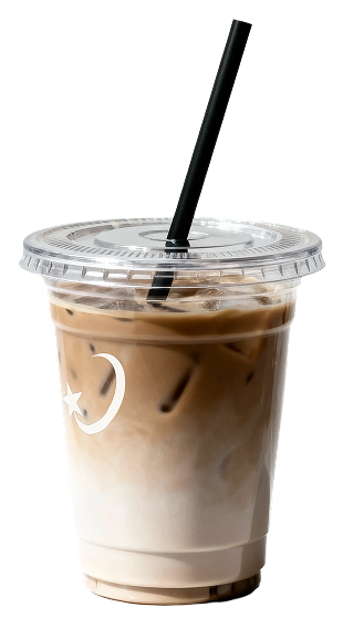 Iced coffee in a plastic cup