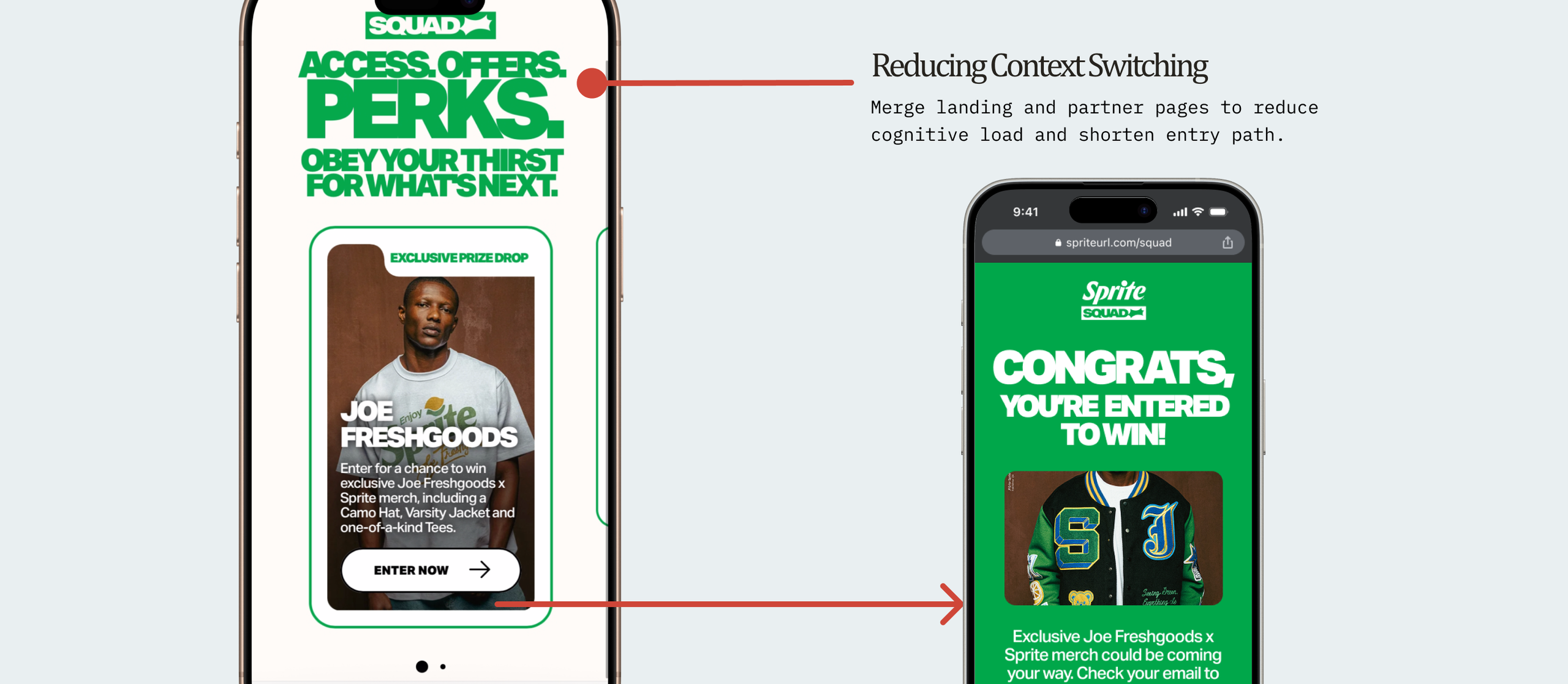 Sprite Squad landing page after the redesign, with the partner content merged in